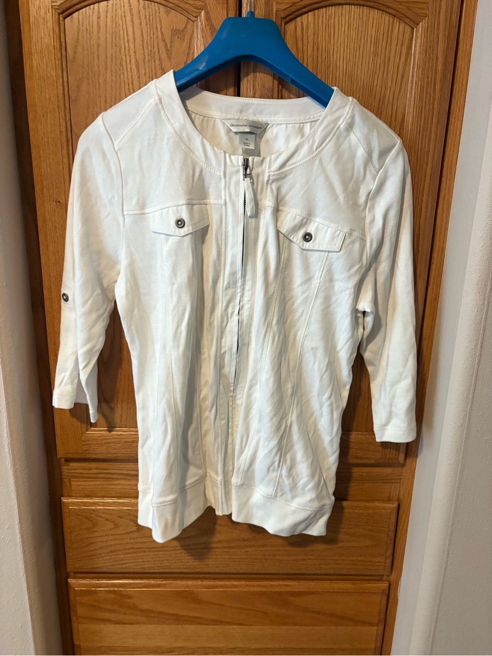 White Women's Zip-Front Jacket
